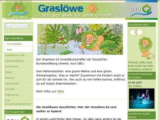 Screenshot der Graslwen-Seite